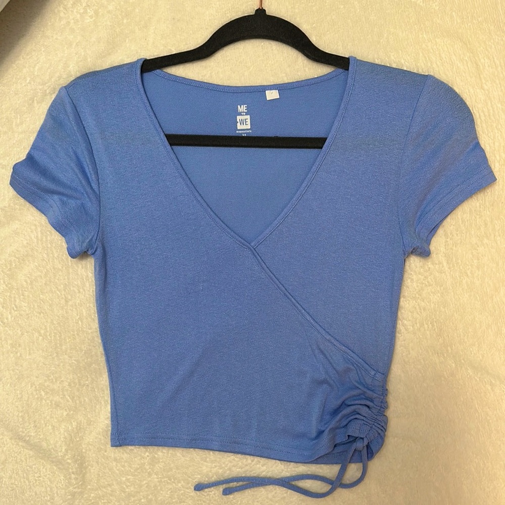 Me to We Essentials Light Blue Short Sleeve Tee V-Neck